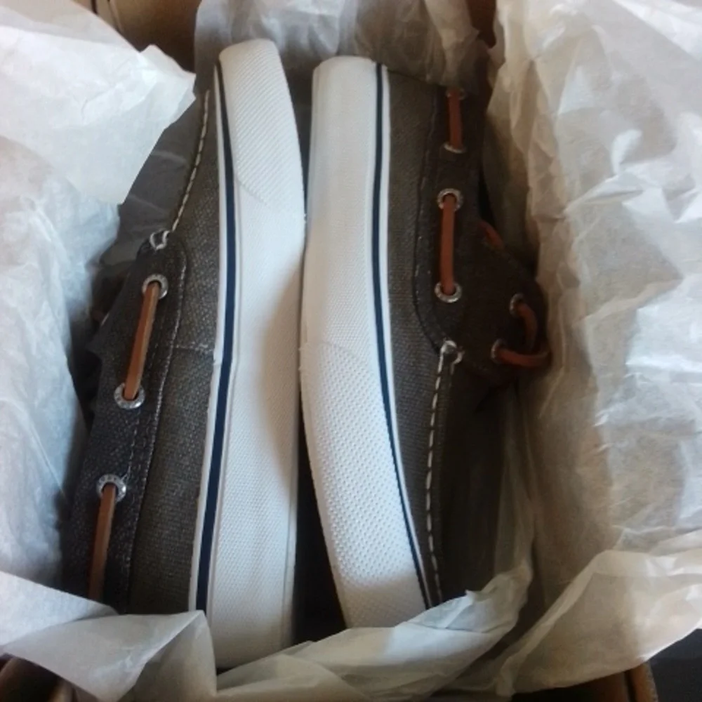 NWT NIB Sperry Bahama Waxy Canvas Olive
